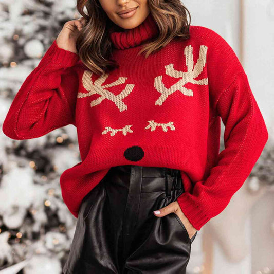 Rudolf Print Pullover Sweater