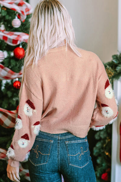 Santa Round Neck Long Sleeve Sweater